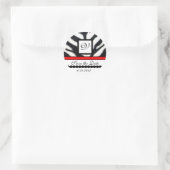 RODE ZWARTE WITTE ZEBRA, MONOGRAM, sparen de datum Ronde Sticker (Tas)