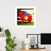 Rode Zwitserse koe Poster (Thuiskantoor)