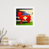 Rode Zwitserse koe Poster (Keuken)