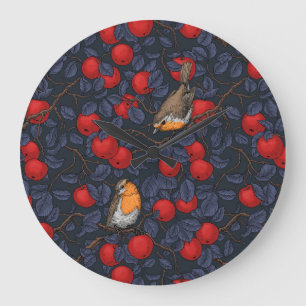 Rodeborstjes in de appelboom/blauw en rood  grote klok