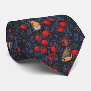Rodeborstjes in de appelboom/blauw en rood stropdas