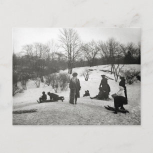 Rodelen in Central Park, 1906 Briefkaart