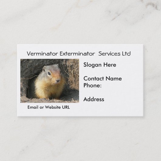 Rodent Vermin Visitekaartje (Voorkant)