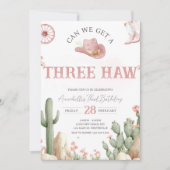 Rodeo Birthday Invitation Three, Third Birthday  (Devant)