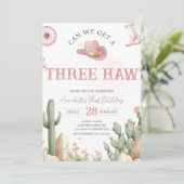 Rodeo Birthday Invitation Three, Third Birthday  (Debout devant)