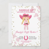 Rodeo blonde cowgirl anniversaire Invitation (Devant)