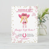 Rodeo blonde cowgirl anniversaire Invitation (Debout devant)