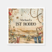 Rodeo Boots & Cactus 1st Birthday Servet (Voorkant)