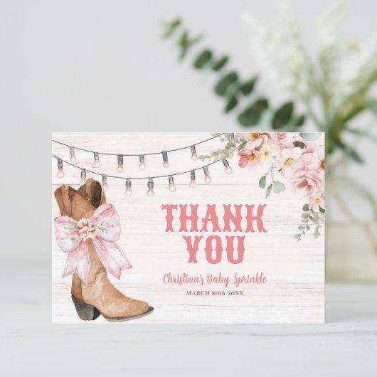 Rodeo Bow Coquette Dank u kaart (Staand voorkant)