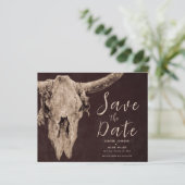 Rodeo Brown Bull Skull Budget Save The Date (Staand voorkant)