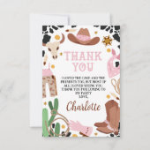 Rodéo Brown rose rustique Carte de remerciements d (Devant)