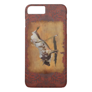 Rodeo Bull op faux Parchment Designer Gift iPhone 8 Plus / 7 Plus Hoesje