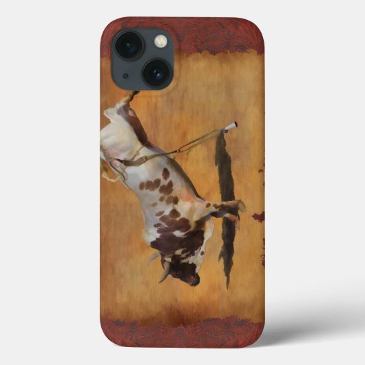 Rodeo Bull op faux Parchment Designer Gift Case-Mate iPhone Case (Achterkant)