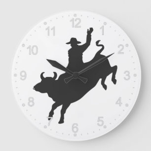 Rodeo Bull Ride silhouette Grote Klok