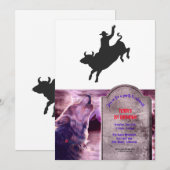 Rodeo Bull Ride silhouette Kaart (Voorkant / Achterkant)