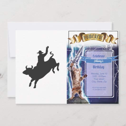 Rodeo Bull Ride silhouette Kaart (Voorkant)