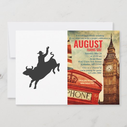 Rodeo Bull Ride silhouette Kaart (Voorkant)