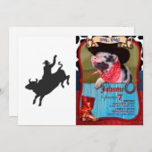 Rodeo Bull Ride silhouette Kaart (Voorkant / Achterkant)