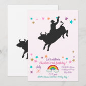 Rodeo Bull Ride silhouette Kaart (Voorkant / Achterkant)