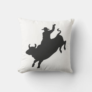 Rodeo Bull Ride silhouette Kussen