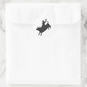 Rodeo Bull Ride silhouette Ronde Sticker (Tas)
