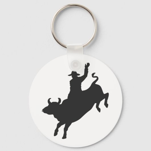 Rodeo Bull Ride silhouette Sleutelhanger (Voorkant)