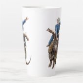 Rodeo Bull Rider Armadillo Broncodilo Latte Mok (Voorkant)