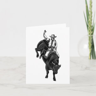 Rodeo Bull Rider for Cowboys Horseback Riding Hors Kaart