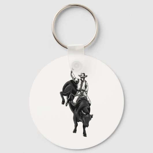 Rodeo Bull Rider for Cowboys Horseback Riding Hors Sleutelhanger (Voorkant)