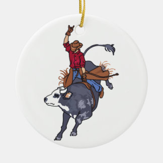 Rodeo Bull Rider Keramisch Ornament