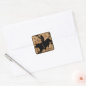 Rodeo Bull Riding Silhouette Vierkante Sticker (Envelop)