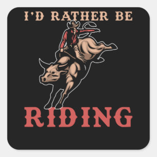Rodeo Bull Riding Vierkante Sticker