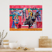 Rodeo Clown en Bull Rider Poster (Keuken)