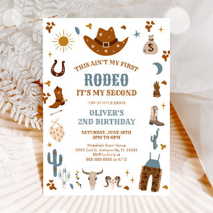 Rodeo Cowboy 2e Verjaardagsuitnodiging Kaart