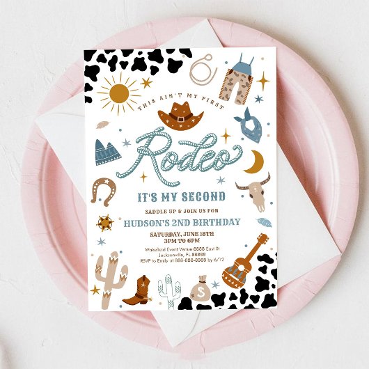 Rodeo Cowboy 2nd Birthday Invitation