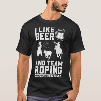 Rodeo Cowboy Barrel Racing Team Roping Horseback R T-shirt