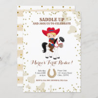 Rodeo cowboy blonde garçon anniversaire Invitation