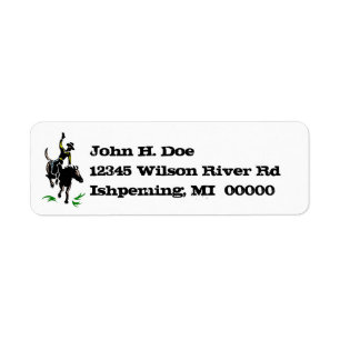 Rodeo Cowboy Bronc Rider Horse Return Addlelabels Etiket