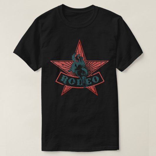 Rodeo Cowboy Bronco Horse Retro Style T-shirt (Design voorkant)
