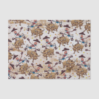 Rodeo Cowboy Bull Riding Land Western Tissuepapier