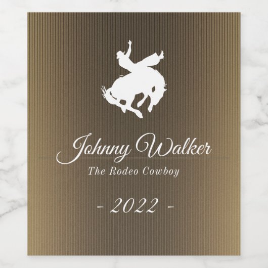 Rodeo Cowboy | Elegant Wijn Etiket (Enkel label)