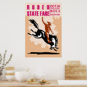 rodéo cowboy équitation buccale bronco poster (Cuisine)