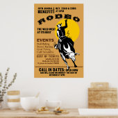 rodéo cowboy équitation buccale bronco poster (Cuisine)