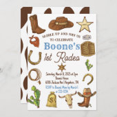 Rodeo Cowboy Invitation de fête d'anniversaire (Devant / Derrière)