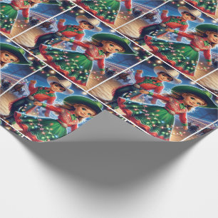 Rodeo Cowboy Kinder draaiende kerstverlichting Cadeaupapier