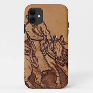Rodeo Cowboy met western leder iPhone 11 Hoesje