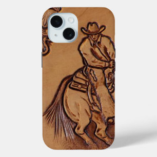 Rodeo Cowboy met western leder