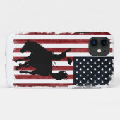 Rodeo Cowboy Patriotic Grunge Flag Case-Mate iPhone Case (Achterkant (horizontaal))