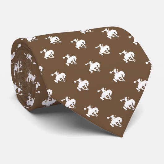 Rodeo Cowboy Pattern | Bruin Stropdas (Opgerold)