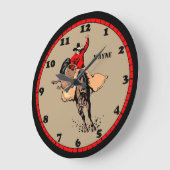 Rodeo Cowboy Red en Tan Custom Grote Klok (Hoek)